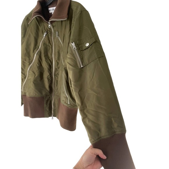 New $485 MNC ATELIER OLIVE FLIGHT JACKET - Picture 4 of 11